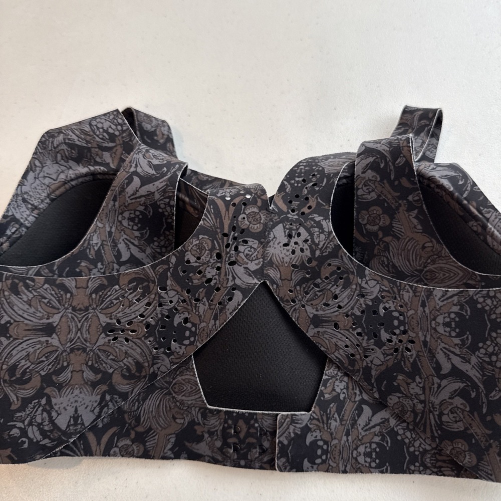 victoria secret Victoria Sport Bra Angel Max Sz 32D Paisley Floral Black - Picture 6 of 9